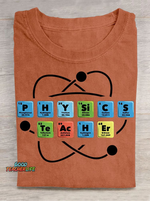 Physics Teacher Chemistry Teacher Casual Print T-Shirt