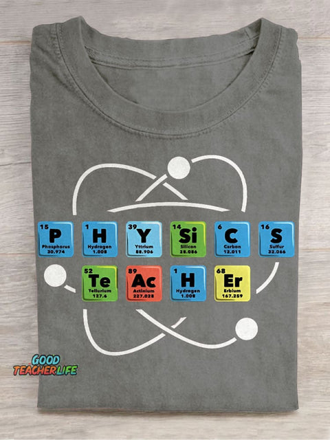 Physics Teacher Chemistry Teacher Casual Print T-Shirt