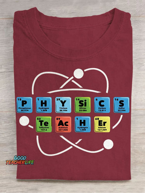 Physics Teacher Chemistry Teacher Casual Print T-Shirt