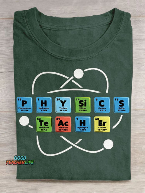 Physics Teacher Chemistry Teacher Casual Print T-Shirt