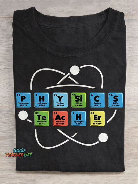 Physics Teacher Chemistry Teacher Casual Print T-Shirt