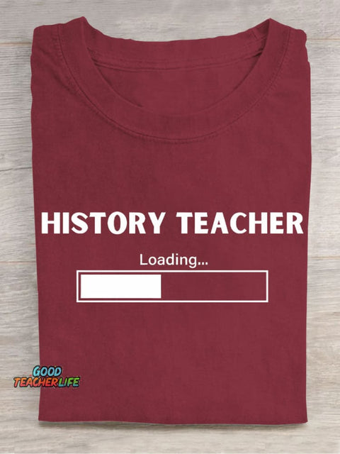 History Teacher Casual Print T-Shirt