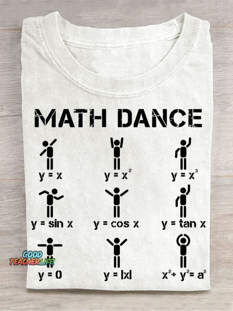 Math Dance Casual Print T-Shirt