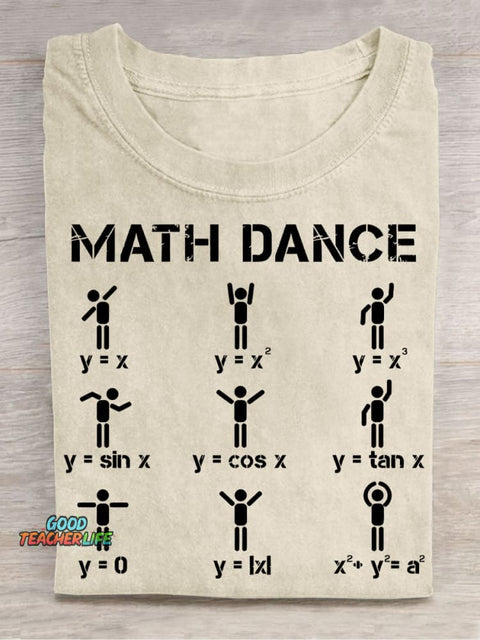 Math Dance Casual Print T-Shirt