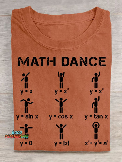 Math Dance Casual Print T-Shirt