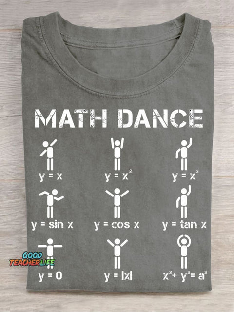 Math Dance Casual Print T-Shirt
