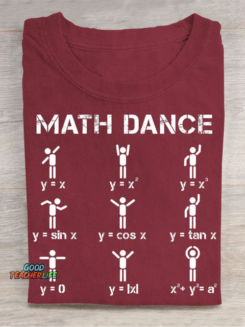 Math Dance Casual Print T-Shirt