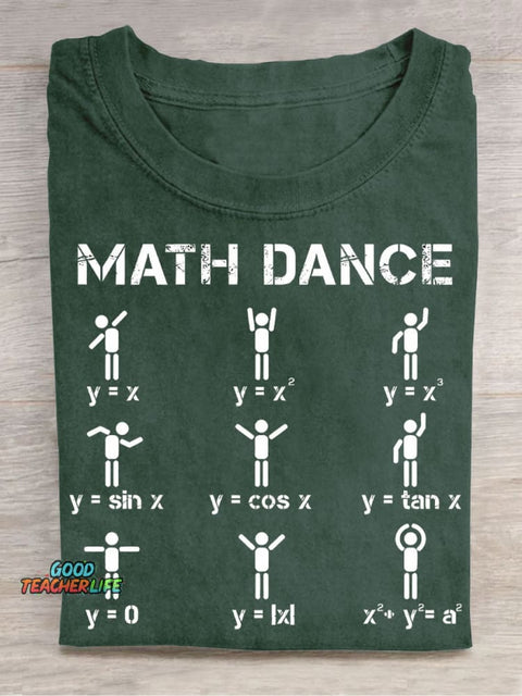 Math Dance Casual Print T-Shirt