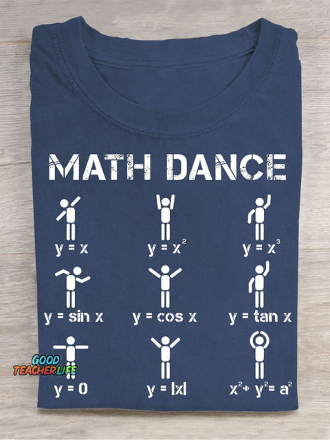 Math Dance Casual Print T-Shirt