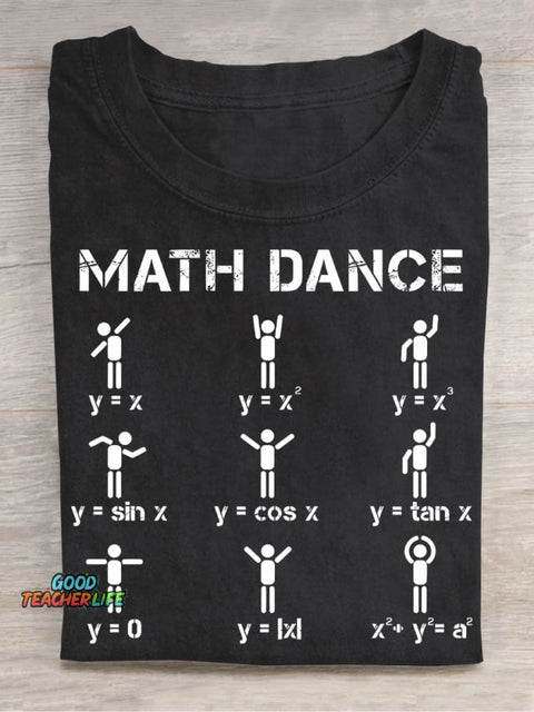 Math Dance Casual Print T-Shirt