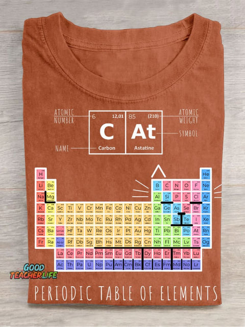Periodic Table Casual Print T-Shirt