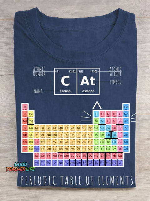Periodic Table Casual Print T-Shirt