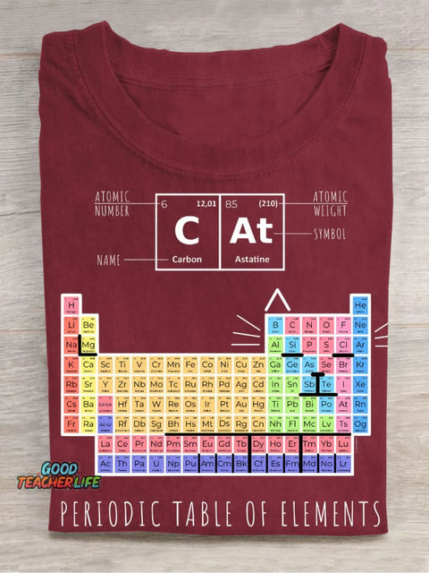 Periodic Table Casual Print T-Shirt