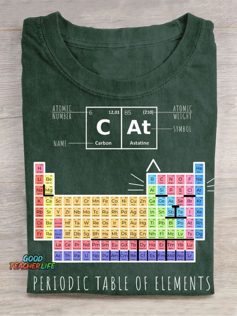 Periodic Table Casual Print T-Shirt