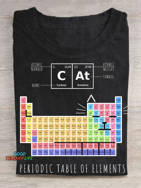 Periodic Table Casual Print T-Shirt
