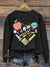 Teacher Cute Vintage Print Casual Sweatshirt