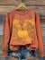 Fresh Pumpkin Flowers Vintage Print Casual Sweatshirt