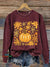 Fresh Pumpkin Flowers Vintage Print Casual Sweatshirt