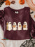 Cute Halloween Teacher Vintage Print Casual Sweatshirt