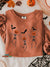 Halloween Dancing Skeleton Pumpkin Vintage Print Casual Sweatshirt