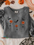 Halloween Dancing Skeleton Pumpkin Vintage Print Casual Sweatshirt