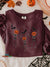 Halloween Dancing Skeleton Pumpkin Vintage Print Casual Sweatshirt