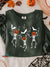 Halloween Dancing Skeleton Pumpkin Vintage Print Casual Sweatshirt