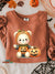 Cute Halloween Pumpkin Bear Vintage Print Casual Sweatshirt