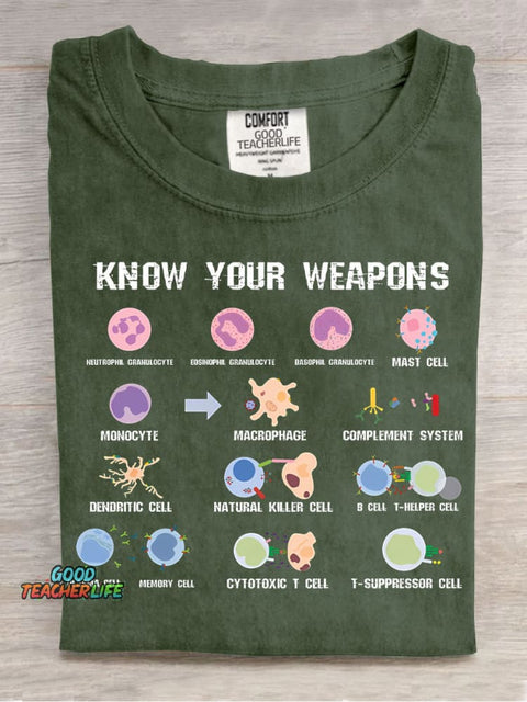 Konw Your Weapons Casual Print T-Shirt