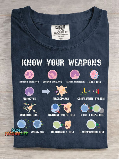 Konw Your Weapons Casual Print T-Shirt