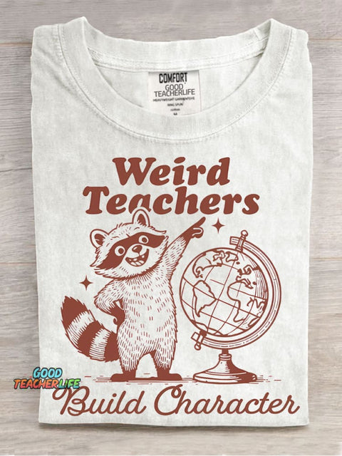 Weird Teaches Casual Print T-Shirt