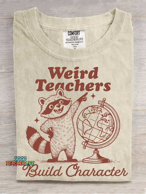 Weird Teaches Casual Print T-Shirt