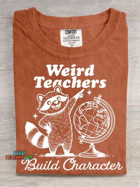 Weird Teaches Casual Print T-Shirt