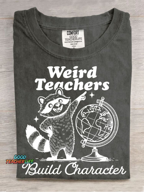 Weird Teaches Casual Print T-Shirt