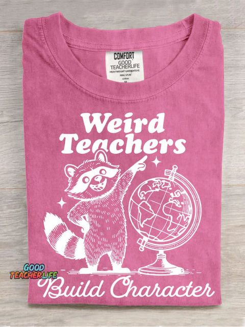 Weird Teaches Casual Print T-Shirt