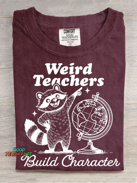 Weird Teaches Casual Print T-Shirt