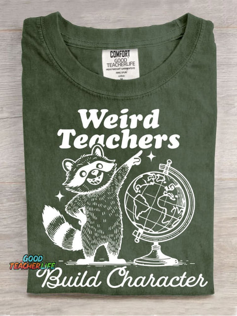 Weird Teaches Casual Print T-Shirt
