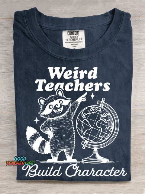 Weird Teaches Casual Print T-Shirt