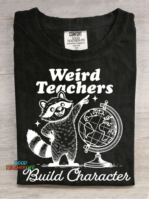 Weird Teaches Casual Print T-Shirt