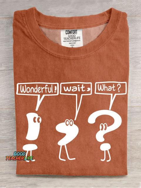 Grammar Punctuation Marks Teacher Casual Print T-Shirt