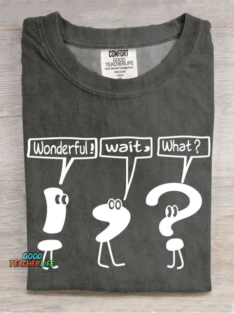 Grammar Punctuation Marks Teacher Casual Print T-Shirt