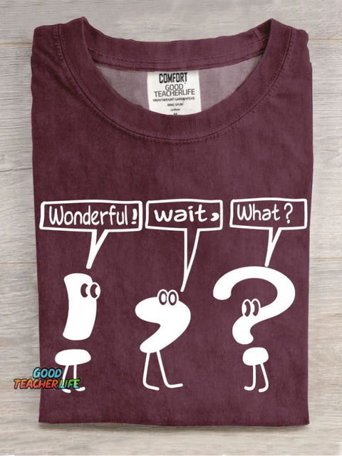 Grammar Punctuation Marks Teacher Casual Print T-Shirt