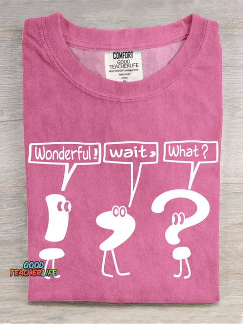 Grammar Punctuation Marks Teacher Casual Print T-Shirt