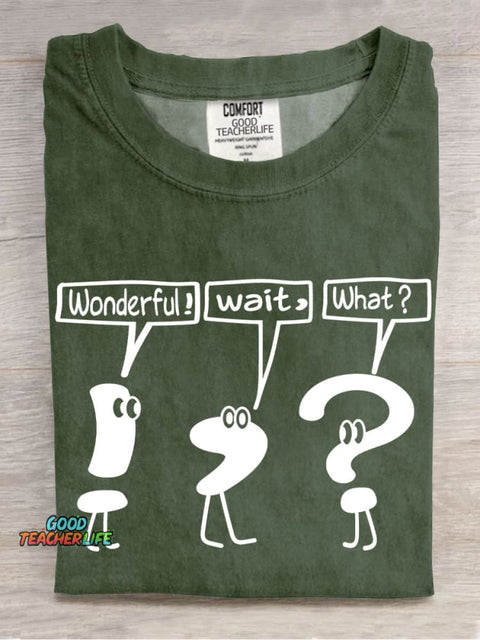 Grammar Punctuation Marks Teacher Casual Print T-Shirt