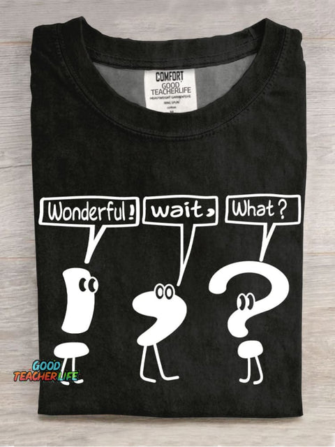 Grammar Punctuation Marks Teacher Casual Print T-Shirt