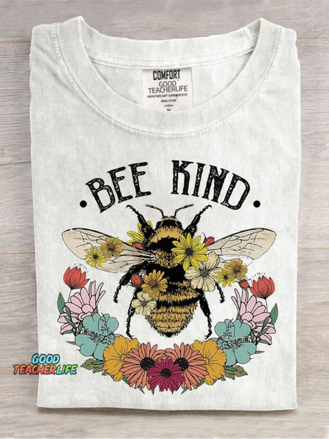 Bee Kind Teacher Casual Print T-Shirt