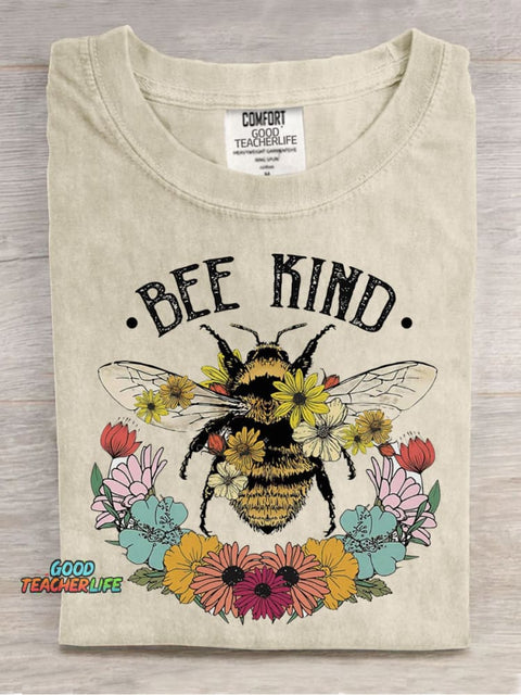 Bee Kind Teacher Casual Print T-Shirt