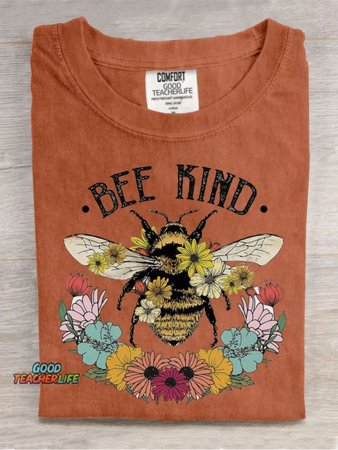 Bee Kind Teacher Casual Print T-Shirt