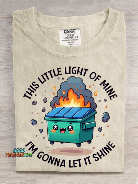 This Little Lamp Makes It Shine Casual Print T-Shirt