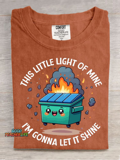 This Little Lamp Makes It Shine Casual Print T-Shirt